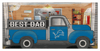 Detroit Lions Best Dad Truck 6x12 Sign