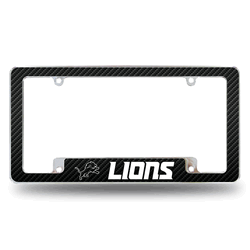 Detroit Lions Black 12" x 6" Chrome All Over Automotive License Plate Frame