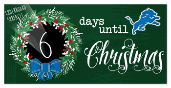 Detroit Lions Chalk Christmas Countdown 6x12 Sign