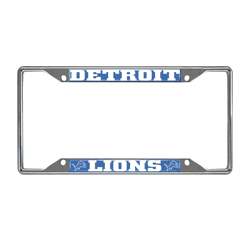 Detroit Lions Chrome Metal License Plate Frame, 6.25in x 12.25in