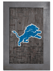Detroit Lions City Map 11x19 Sign