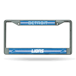 Detroit Lions Classic 12" x 6" Silver Bling Chrome Car/Truck/SUV Auto Accessory