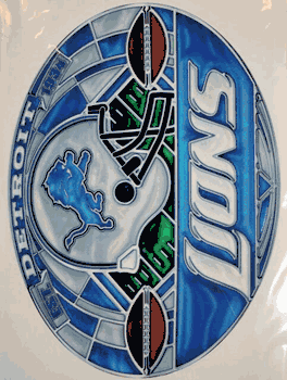 Detroit Lions Decal 11x17 Multi Use stained Glass Style