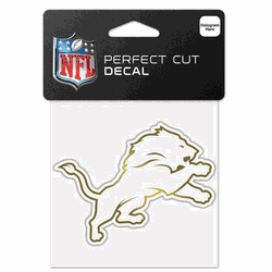 Detroit Lions Decal 4x4 Perfect Cut Metallic Gold