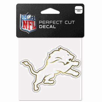 Detroit Lions Decal 4x4 Perfect Cut Metallic Gold