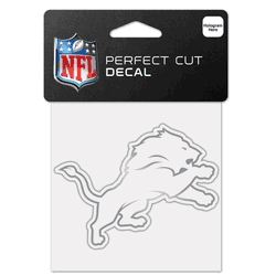 Detroit Lions Decal 4x4 Perfect Cut Metallic Silver