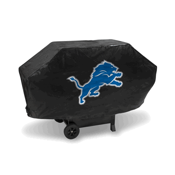 Detroit Lions Black Deluxe Grill Cover