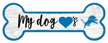 Detroit Lions Dog Bone 6x12 Sign