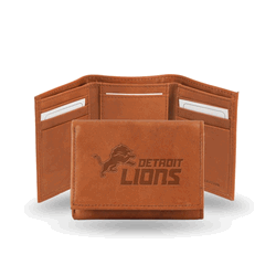 Detroit Lions  Embossed Genuine Leather Tri-Fold
