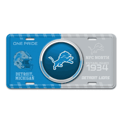 Detroit Lions Embossed Metal License Plate
