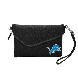 Detroit Lions Fold Over Crossbody Pebble Black