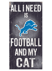 Detroit Lions Football and My Cat 6x12 Sign