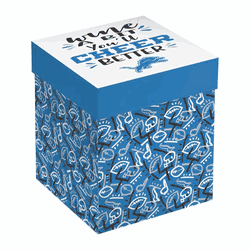 Detroit Lions Glass 17oz Wine Stemless Boxed