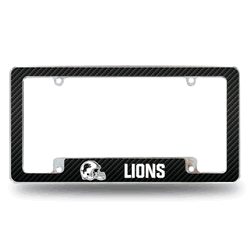 Detroit Lions Helmet Logo 12" x 6" Chrome All Over Automotive License Plate Frame for Car/Truck/SUV