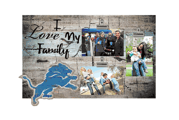 Detroit Lions I Love my Family Clip Frame