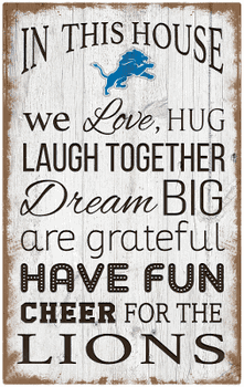Detroit Lions In This House 11x19 Sign