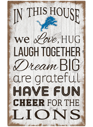 Detroit Lions In This House 11x19 Sign