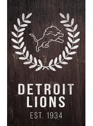 Detroit Lions Laurel Wreath 11x19 Sign