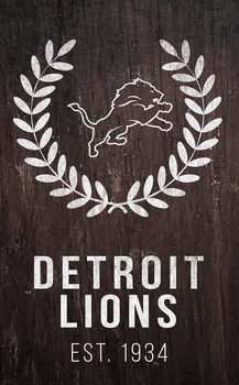 Detroit Lions Laurel Wreath 11x19 Sign