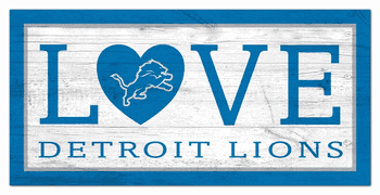 Detroit Lions Love 6x12 Sign