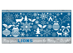 Detroit Lions Merry and Bright 6x12 Sign