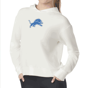 Detroit Lions NFL Kadi Waffle Hoodie Coconut Cream Medium