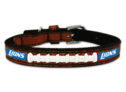 Detroit Lions Pet Collar Leather Classic Football Size Toy CO