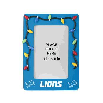 Detroit Lions Picture Frame with Holiday Lights
