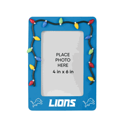 Detroit Lions Picture Frame with Holiday Lights