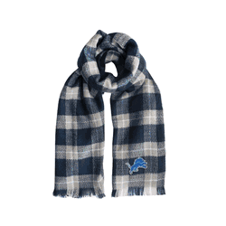 Detroit Lions Plaid Blanket Scarf NV-GRY