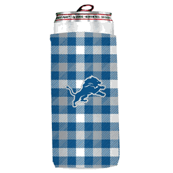 Detroit Lions Plaid Insulated Slim Can Sleeve