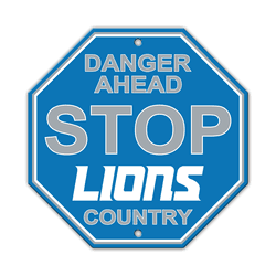 Detroit Lions Plastic Stop Sign