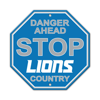 Detroit Lions Plastic Stop Sign