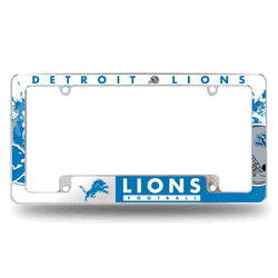 Detroit Lions Primary 12" x 6" Chrome All Over Automotive License Plate Frame