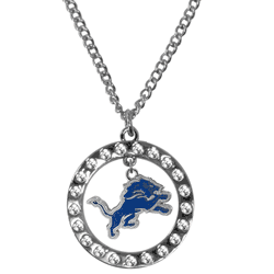 Detroit Lions Rhinestone Hoop Necklaces