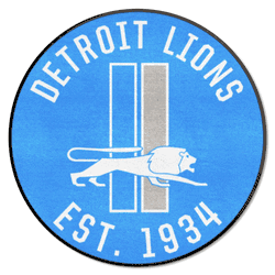 Detroit Lions Roundel Rug - 27in. Diameter, NFL Vintage