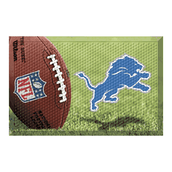 Detroit Lions Rubber Scraper Door Mat