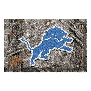Detroit Lions Rubber Scraper Door Mat Camo