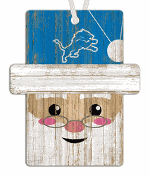 Detroit Lions Santa Ornament