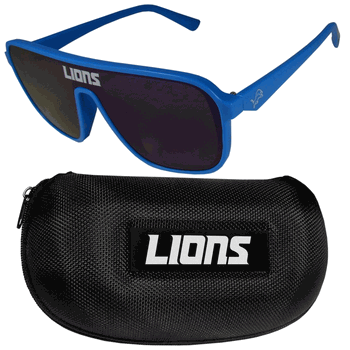 Detroit Lions Shield Sunglasses with Case
