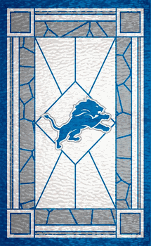 Detroit Lions Stained Glass 11x19 Wood Sign