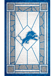 Detroit Lions Stained Glass 11x19 Wood Sign