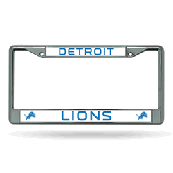 Detroit Lions Standard Chrome Frame with Plastic Inserts 12" x 6" Car/Truck Auto Accessory
