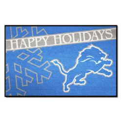 Detroit Lions Starter Mat Accent Rug - 19in. x 30in. Happy Holidays Starter Mat