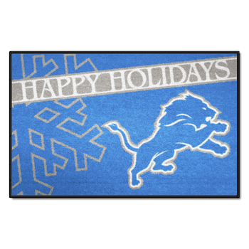 Detroit Lions Starter Mat Accent Rug - 19in. x 30in. Happy Holidays Starter Mat