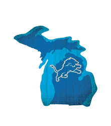 Detroit Lions Team Color Logo State Sign