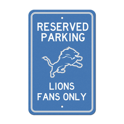 Detroit Lions Team Color Reserved Parking Sign Dcor 18in. X 11.5in. Lightweight