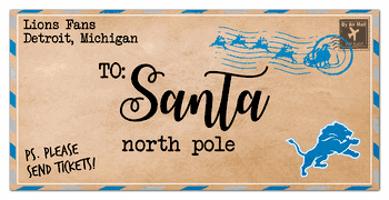 Detroit Lions To Santa 6x12 Sign