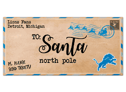 Detroit Lions To Santa 6x12 Sign