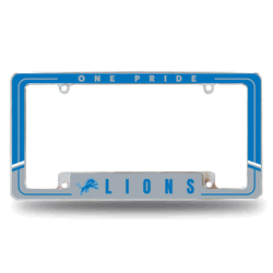 Detroit Lions Two-Tone 12" x 6" Chrome All Over Automotive License Plate Frame
